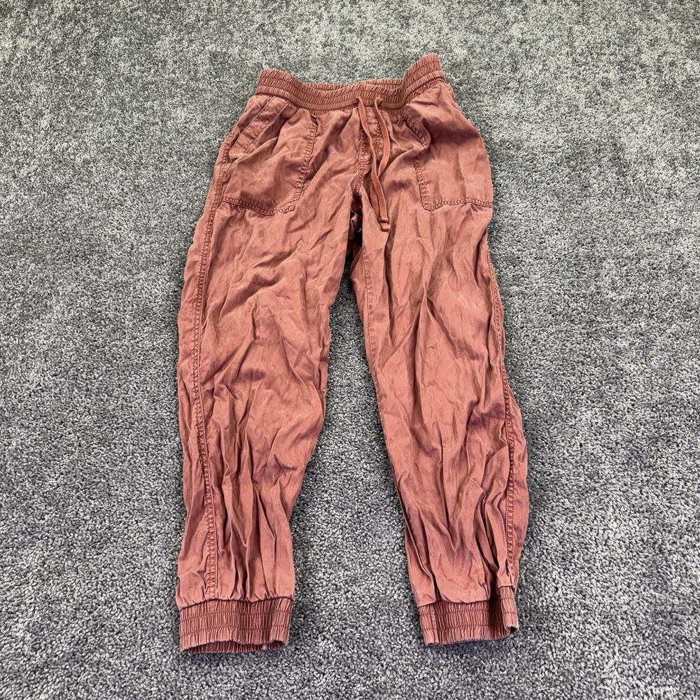 A New Day Jogger Pants Womens M Pink Twill Elastic Waist Cuffed Pockets Casual